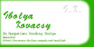 ibolya kovacsy business card